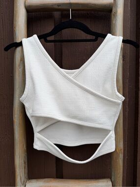 Roxy Cream Scoop-Neck Juniors Crop Summer Tank Top XS
